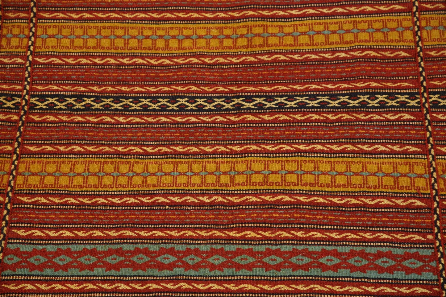 Flat-Woven Striped Kilim Turkish Area Rug 3x5