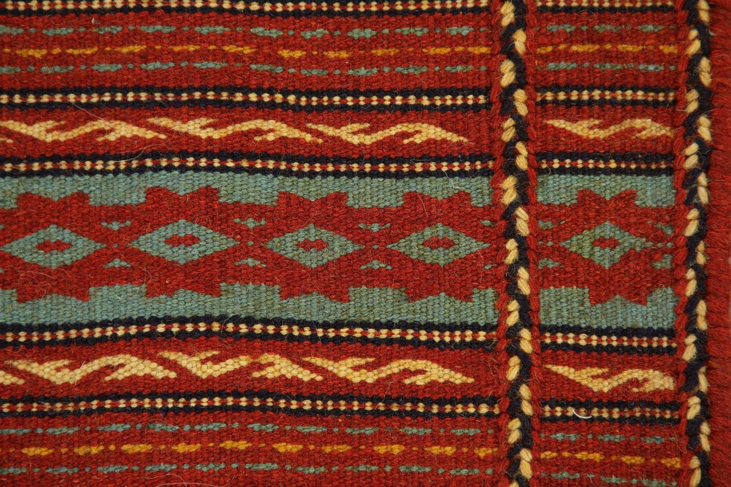 Flat-Woven Striped Kilim Turkish Area Rug 3x5