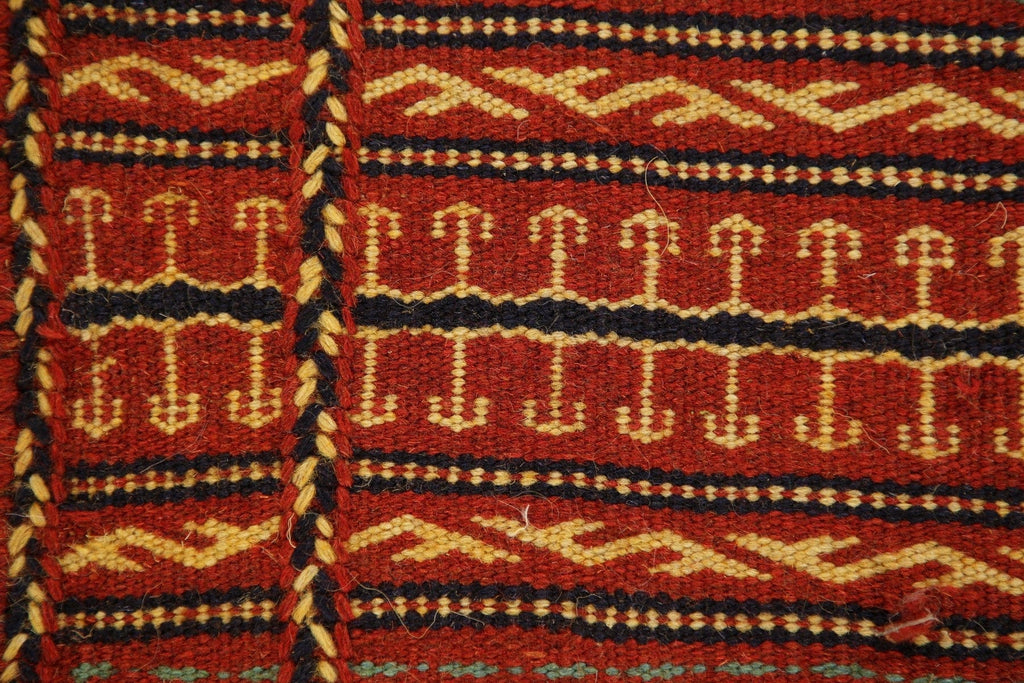 Flat-Woven Striped Kilim Turkish Area Rug 3x5