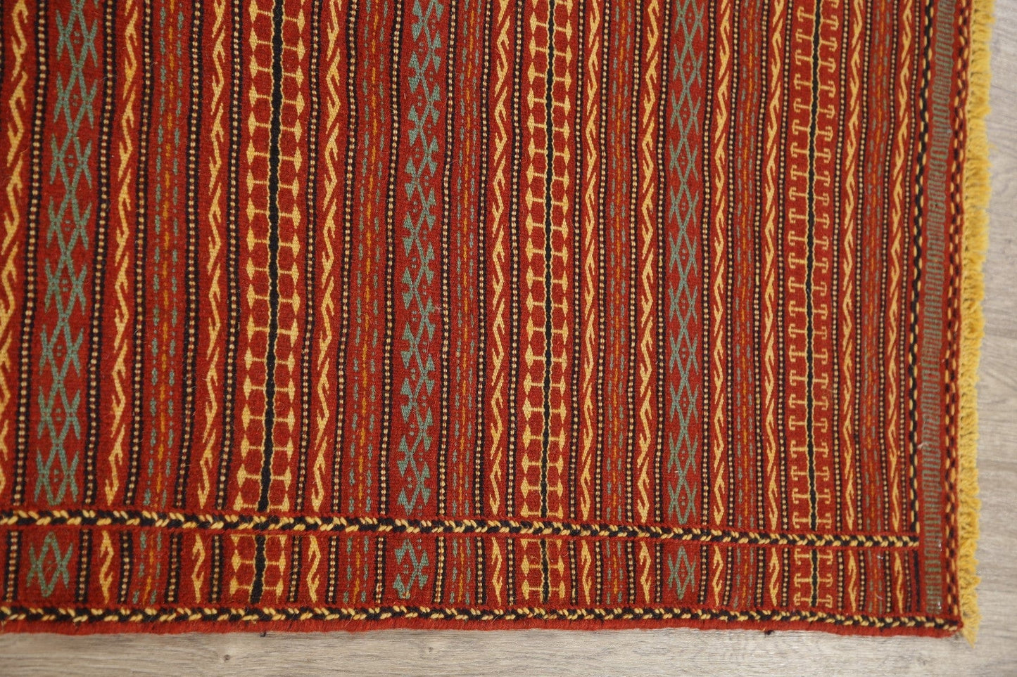 Flat-Woven Striped Kilim Turkish Area Rug 3x5