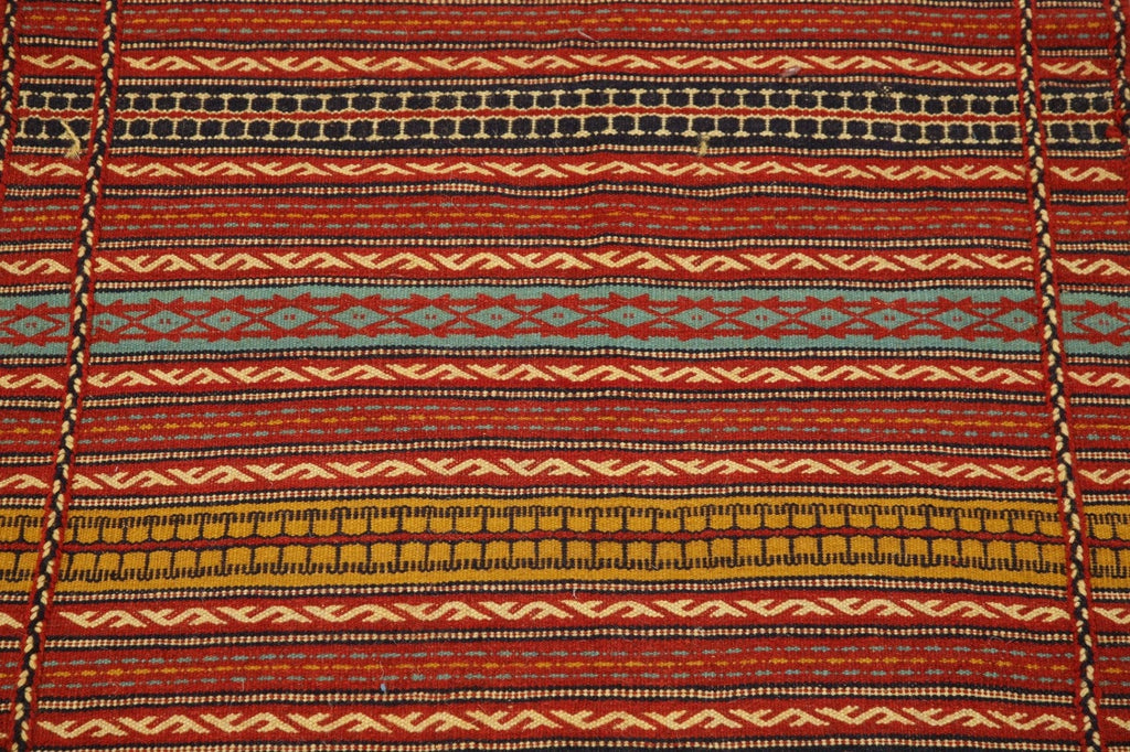 Flat-Woven Striped Kilim Turkish Area Rug 3x5