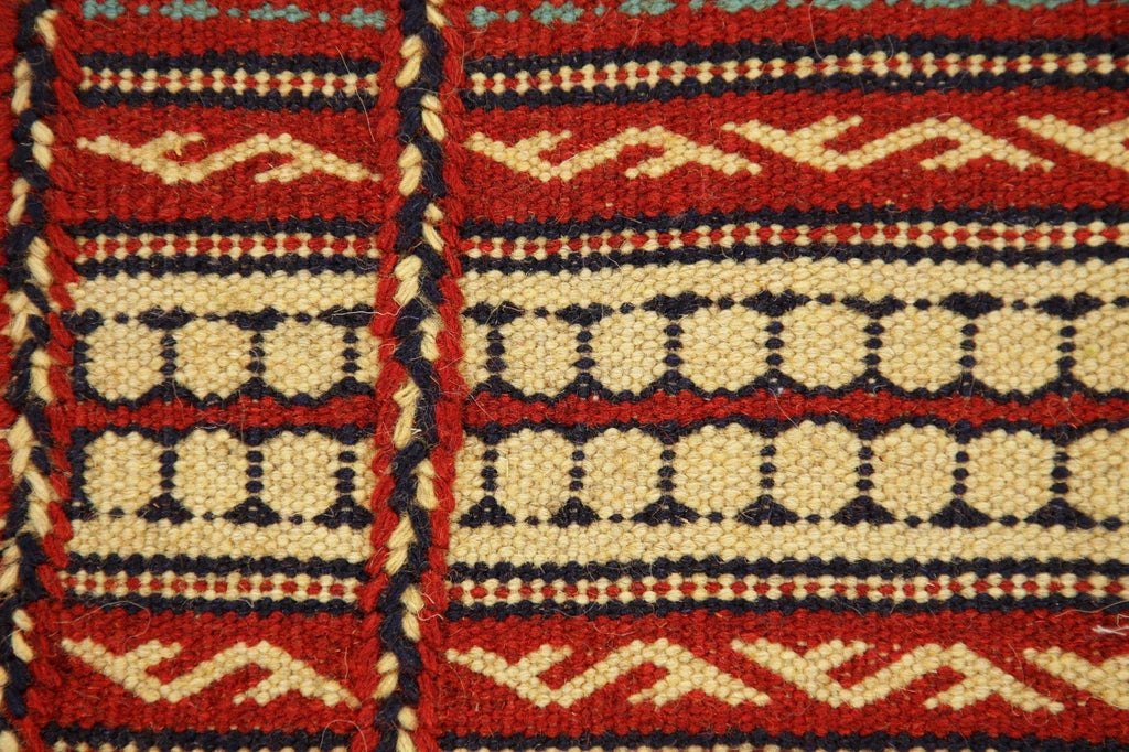 Flat-Woven Striped Kilim Turkish Area Rug 3x5