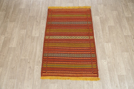 Striped Kilim Turkish Area Rug 3x5