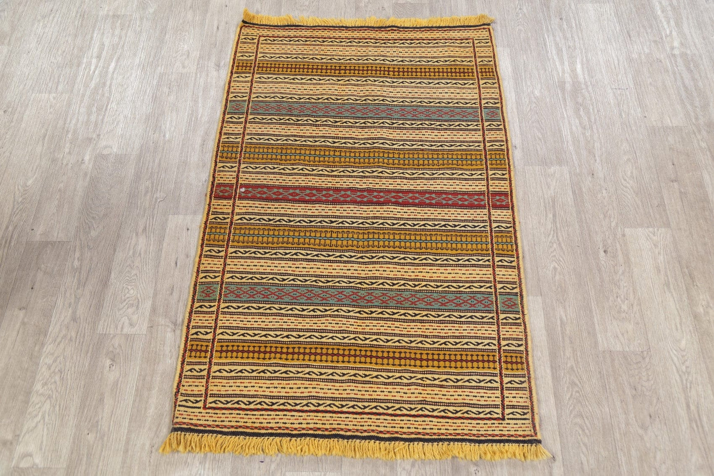 Stripe Kilim Turkish Area Rug 3x5