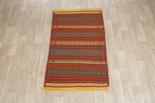 Striped kilim Turkish Area Rug 3x5