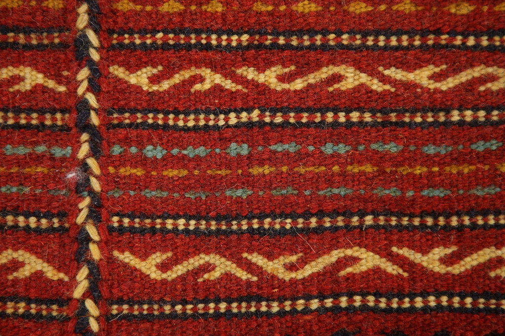 Flat-woven Turkish Kilim Runner Rug Wool 2x6