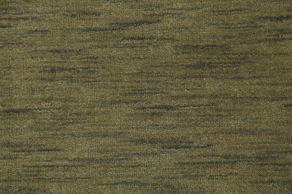 Army Green Modern Gabbeh Runner Rug 3x10