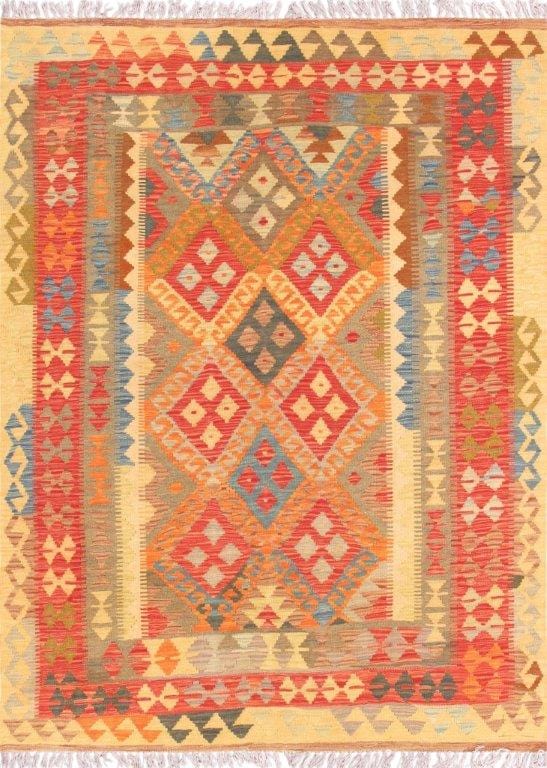 Kilim Collection Hand-Woven Lamb's Wool Area Rug- 4' 9" X 6' 6"