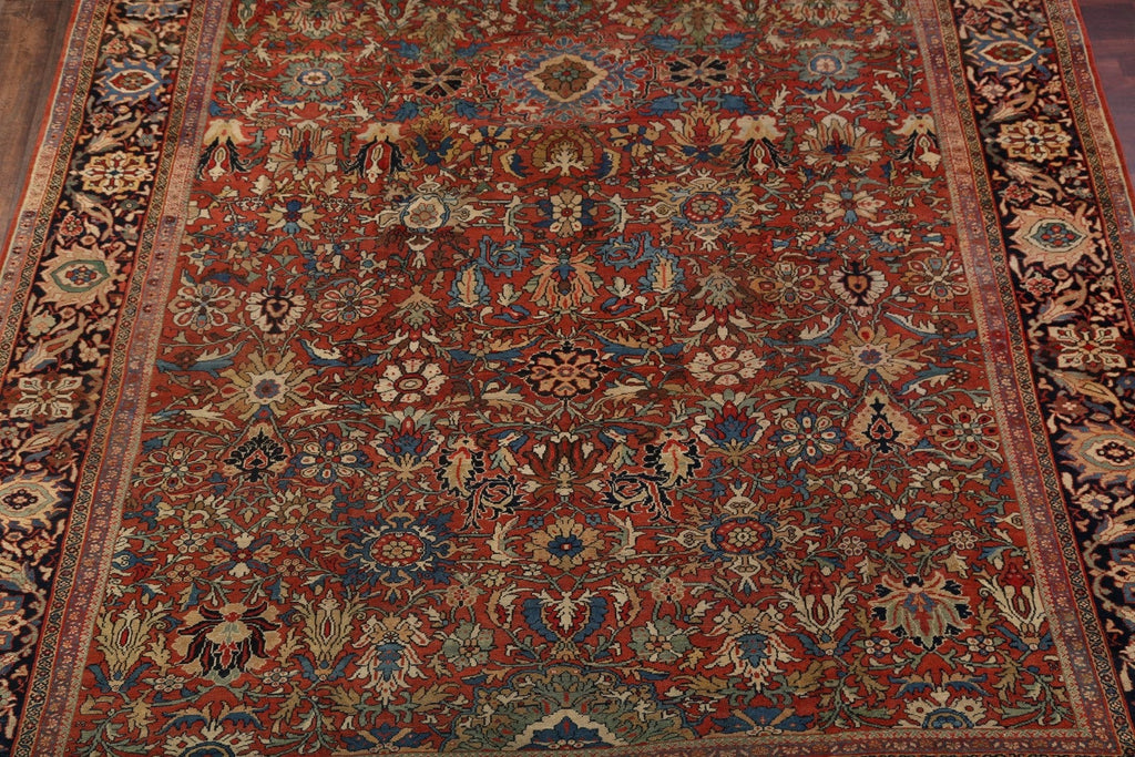 Pre-1900 Antique Sultanabad Persian Area Rug 12x12 Square