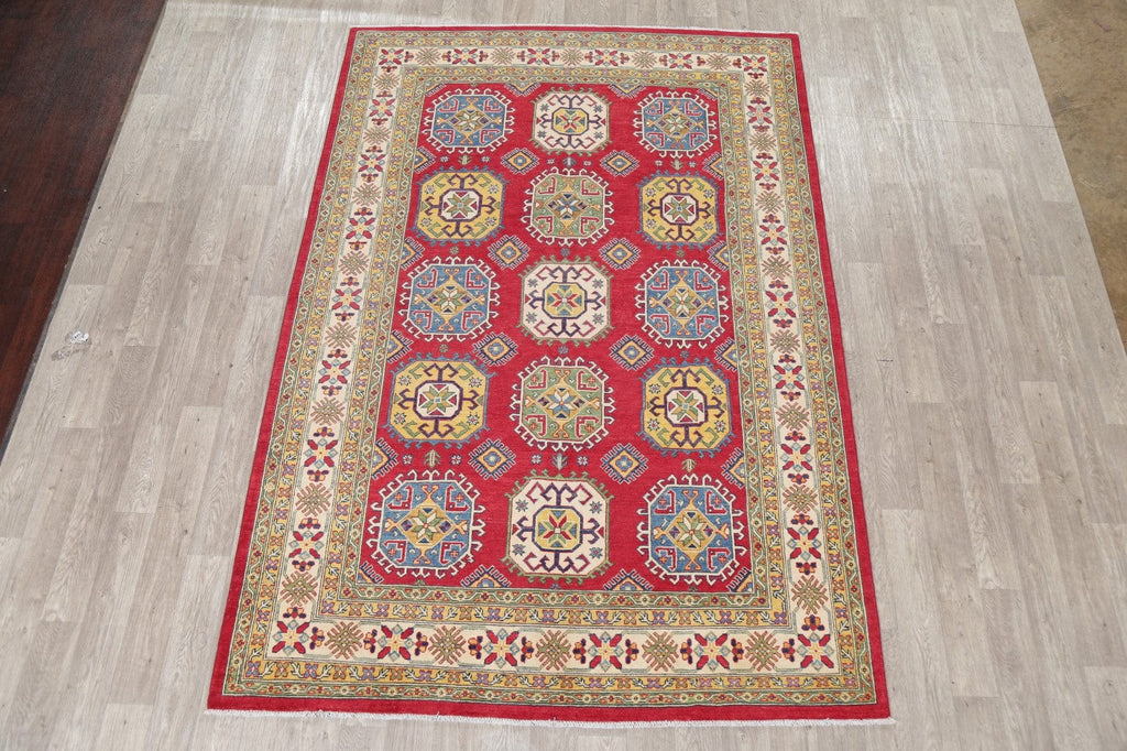 Geometric Red 7x10 Super Kazak Area Rug