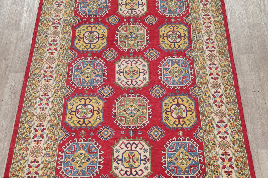 Geometric Red 7x10 Super Kazak Area Rug