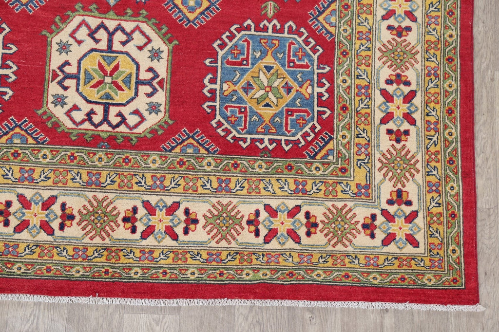 Geometric Red 7x10 Super Kazak Area Rug