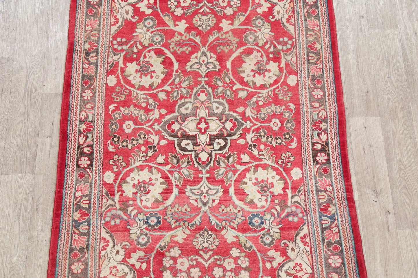 Floral Red Sarouk Persian Area Rug 4x7