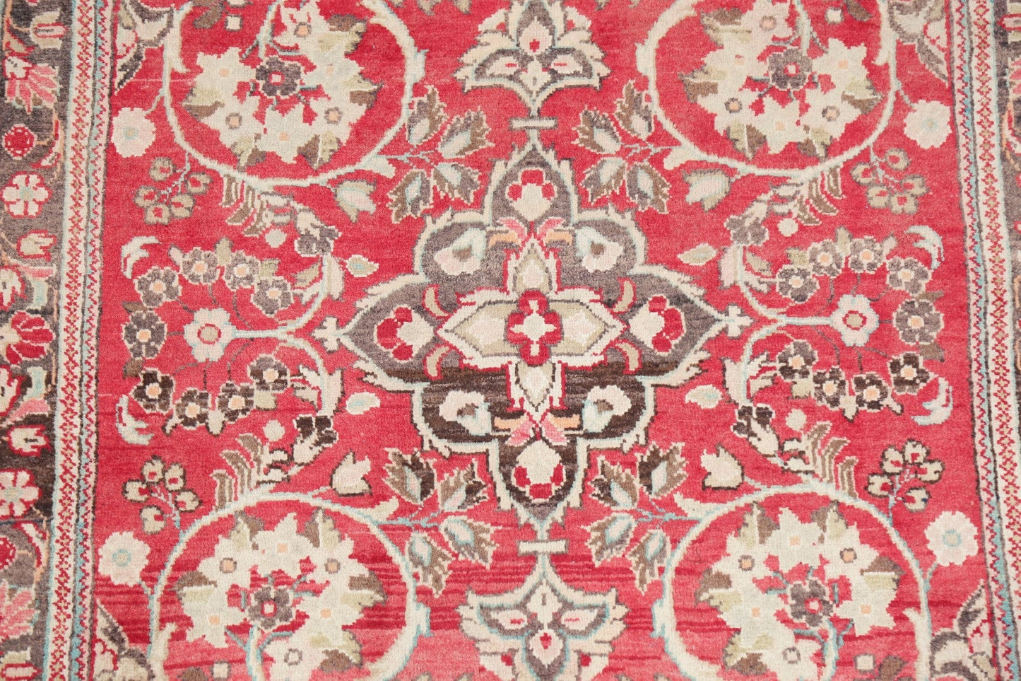 Floral Red Sarouk Persian Area Rug 4x7