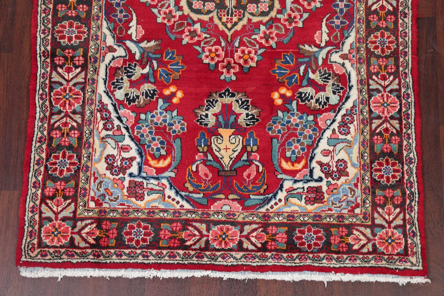 Floral Red Sarouk Mahal Persian Area Rug 5x7