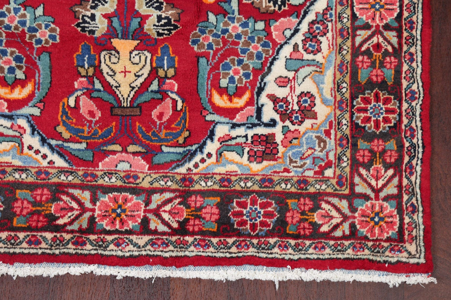 Floral Red Sarouk Mahal Persian Area Rug 5x7