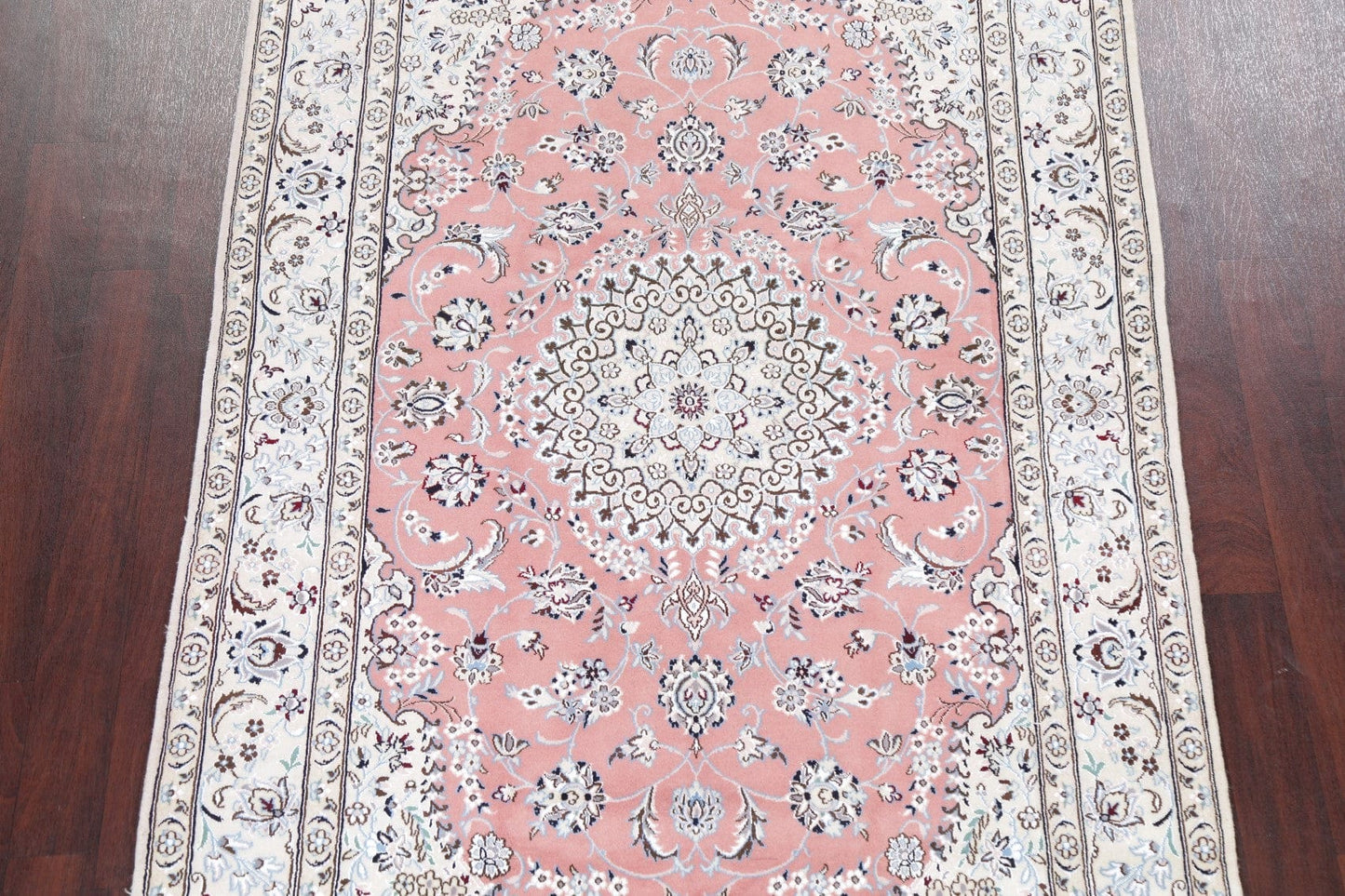 Pink Floral Nain Persian Area Rug 5x8