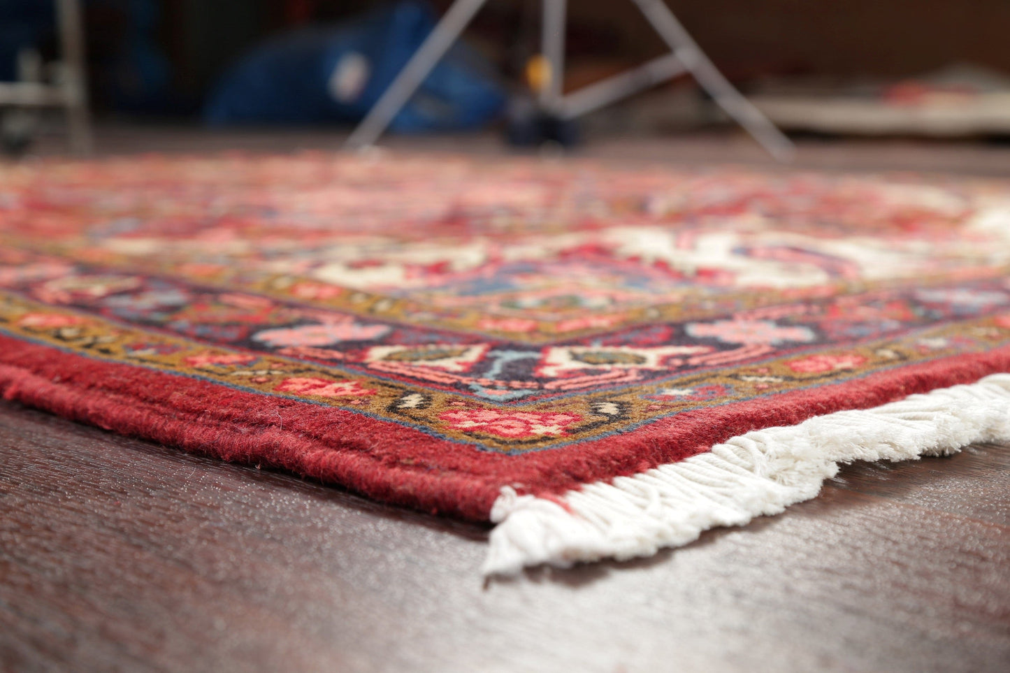 Geometric Red Heriz Persian Area Rug 5x6