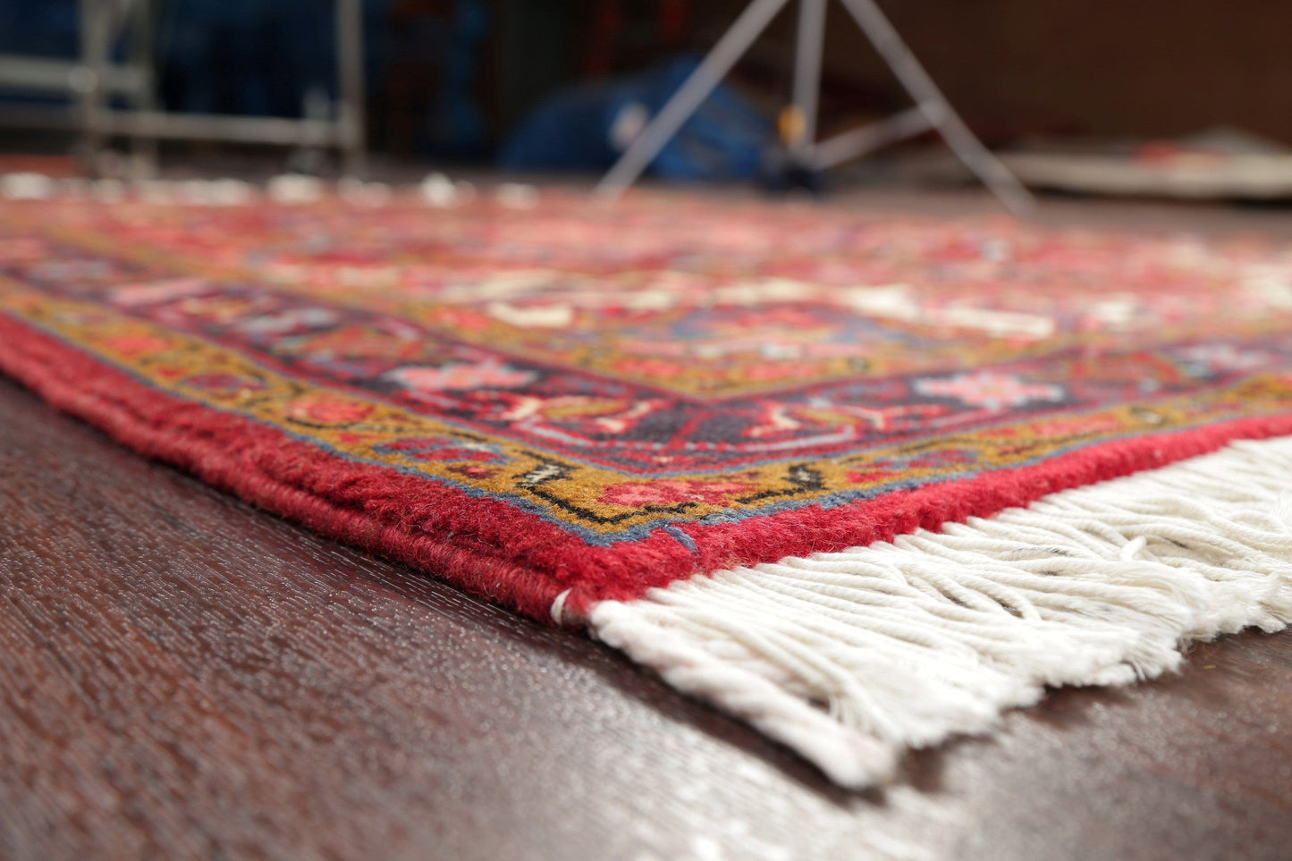 Geometric Red Heriz Persian Area Rug 5x6