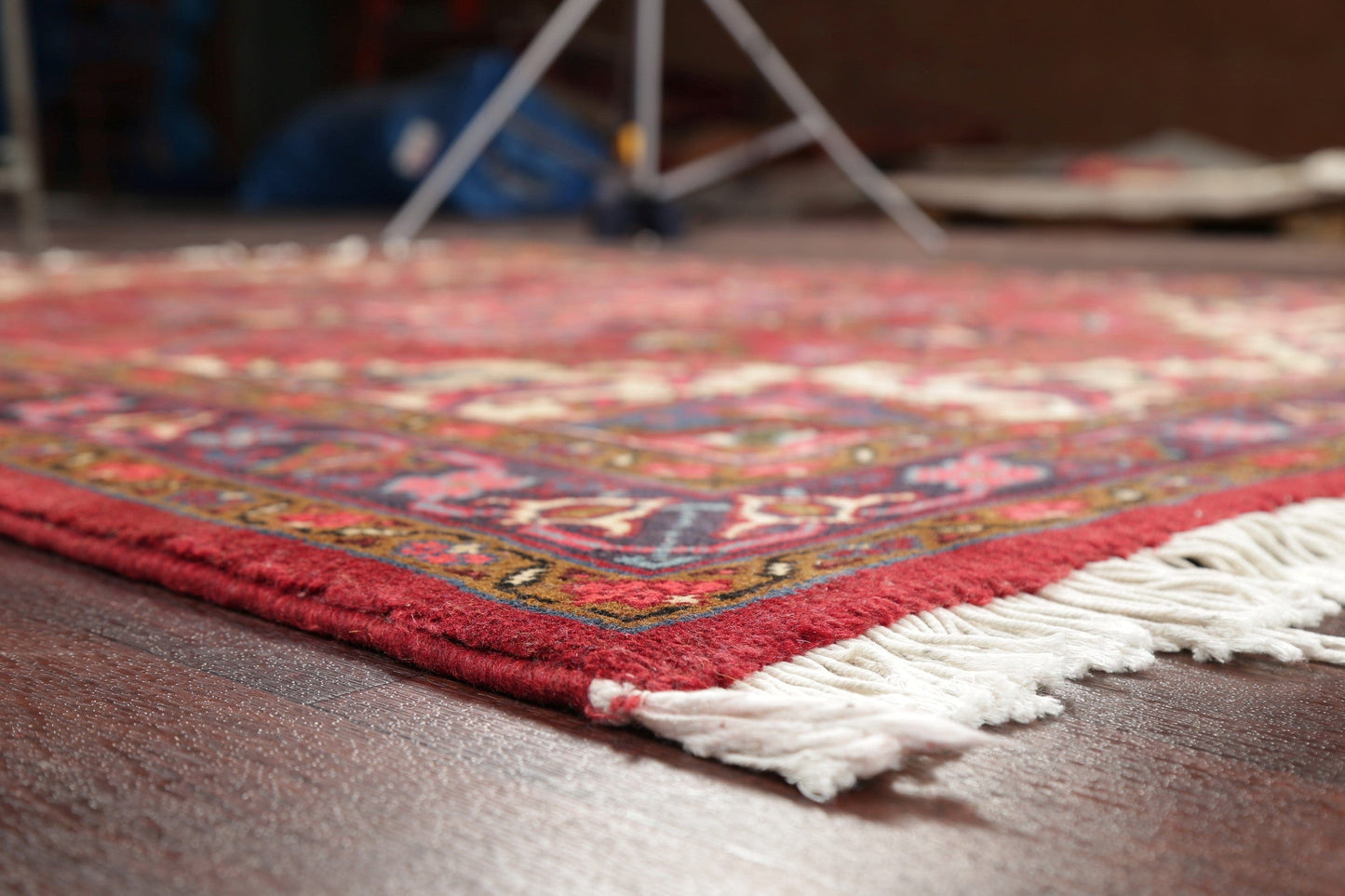 Geometric Red Heriz Persian Area Rug 5x6