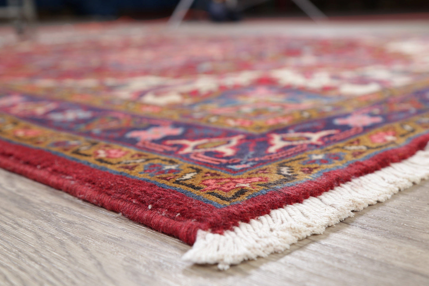 Geometric Red Heriz Persian Area Rug 5x6