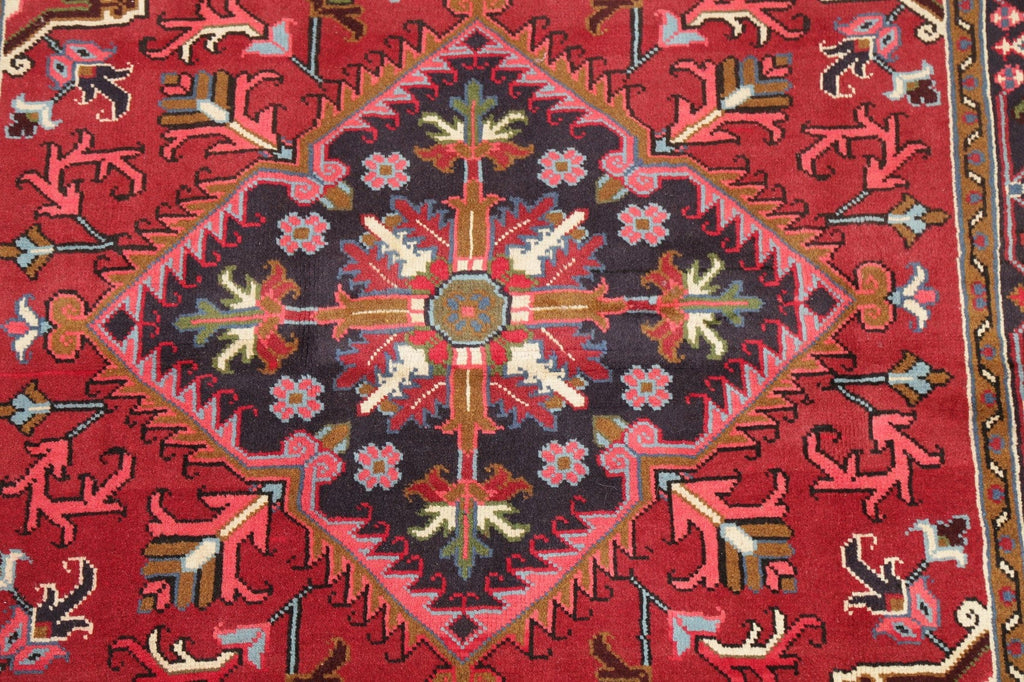 Geometric Red Heriz Persian Area Rug 5x7