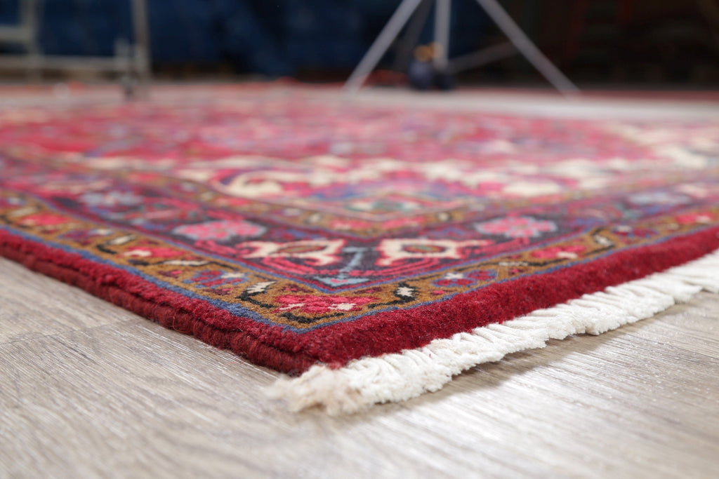 Geometric Red Heriz Persian Area Rug 5x6