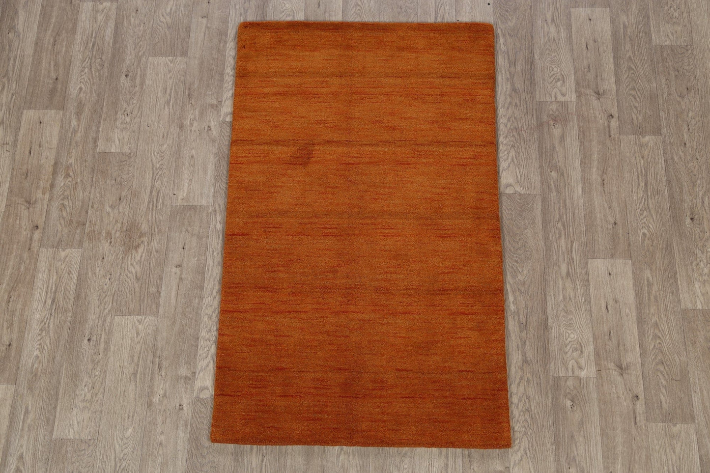 Solid Orange Gabbeh Oriental Area Rug 3x5