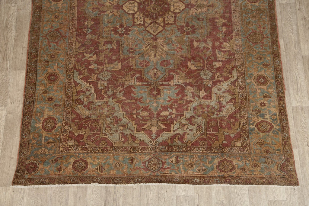 Antique Geometric Heriz Serapi Persian Area Rug 8x11