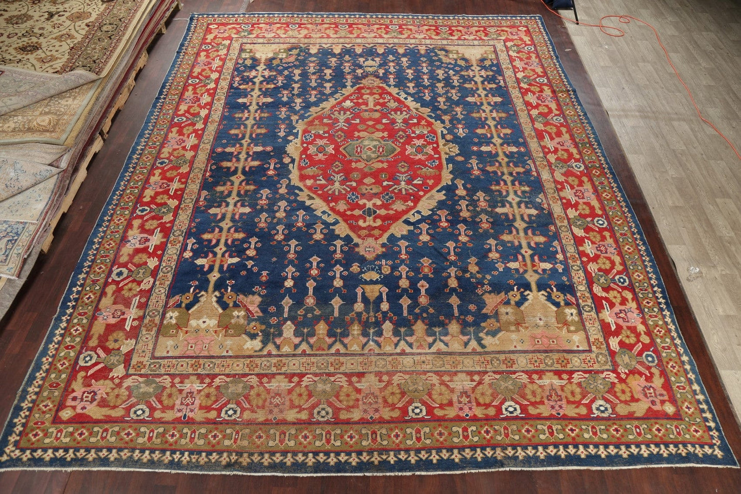 Antique LARGE Geometric Sultanabad Persian Area Rug 13x16