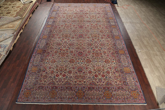 Antique Large Kerman Lavar Persian Area Rug Wool 11x19