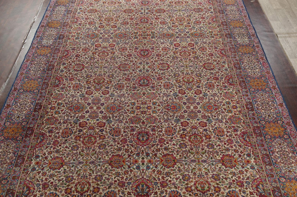 Antique Large Kerman Lavar Persian Area Rug Wool 11x19