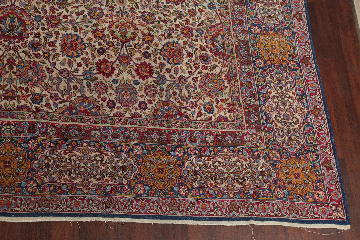 Antique Large Kerman Lavar Persian Area Rug Wool 11x19