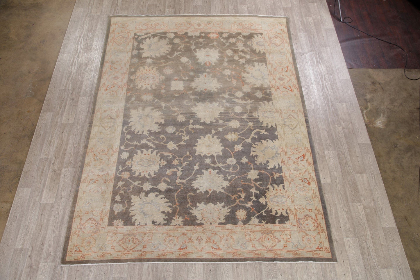 Antique Floral Oushak Oriental Area Rug 9x12