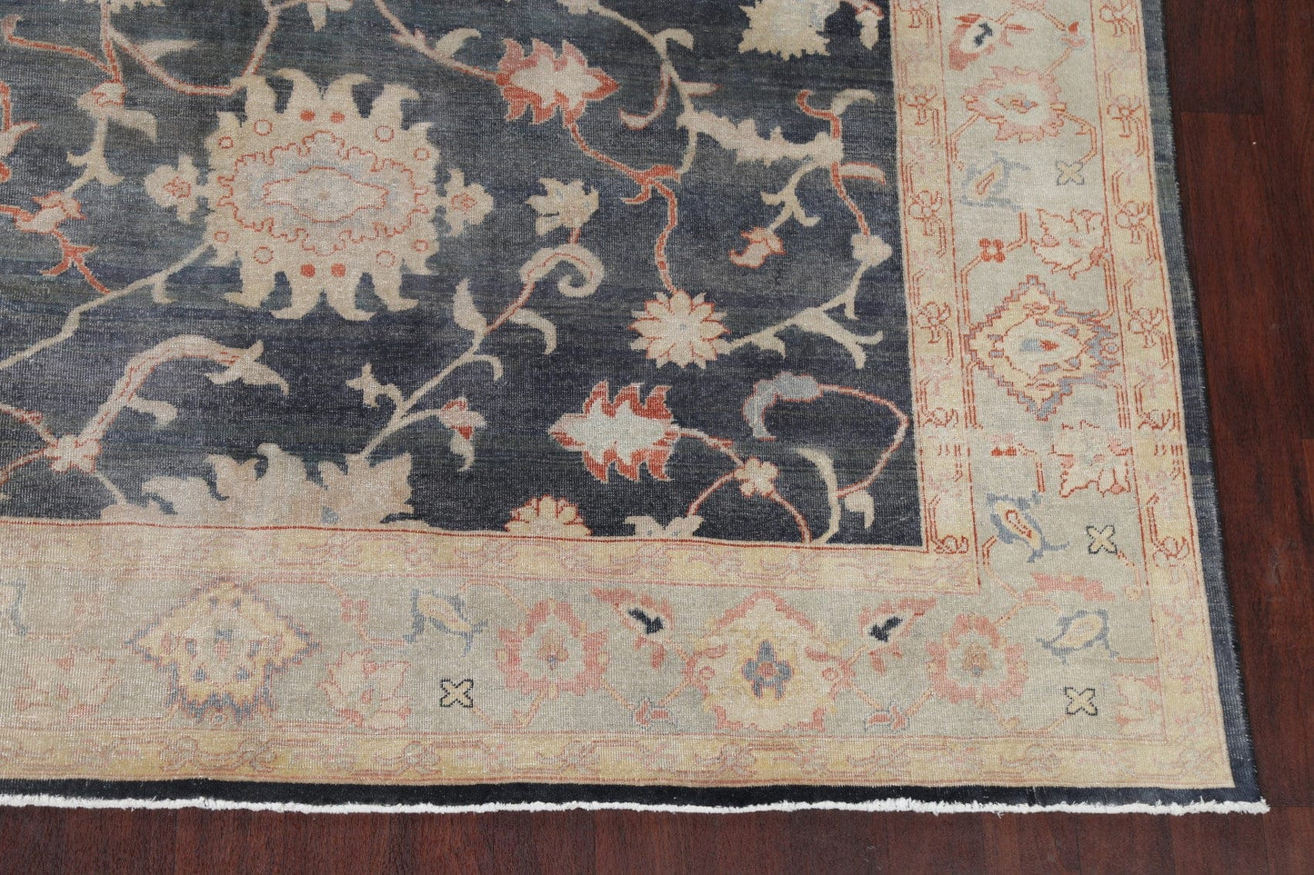 Antique Charcoal Oushak Turkish Area Rug 9x12