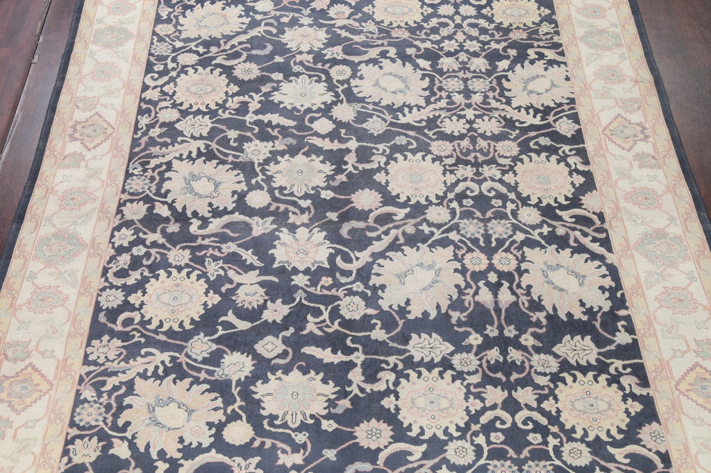 Floral Charcoal Oushak Turkish Area Rug 10x13