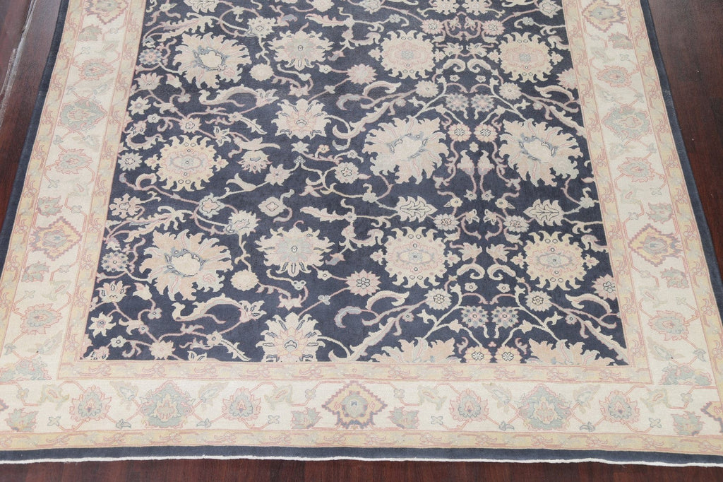 Floral Charcoal Oushak Turkish Area Rug 10x13