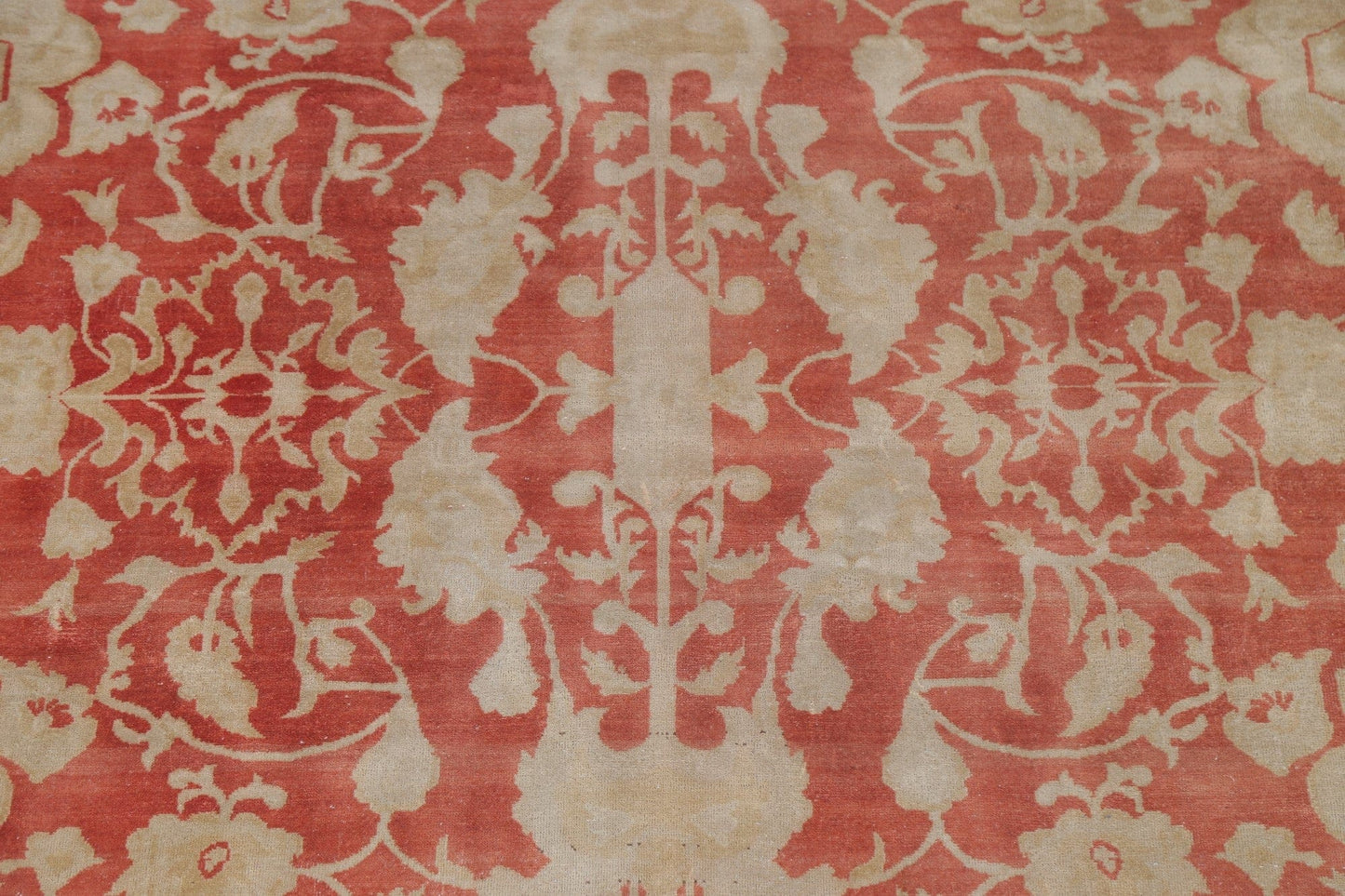 Vegetable Dye Floral Oushak Egyptian Rust Area Rug 9x13