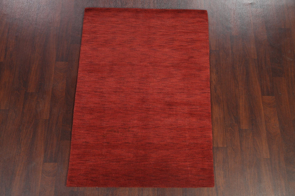 Modern Red Gabbeh Oriental Area Rug 4x6