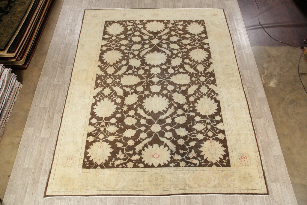 Vegetable Dye Antique Floral Oushak Egyptian Area Rug 10x13