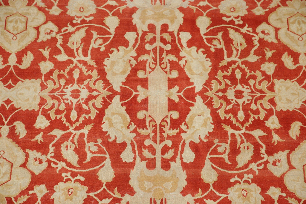 Rust Floral Oushak Turkish Area Rug 9x13