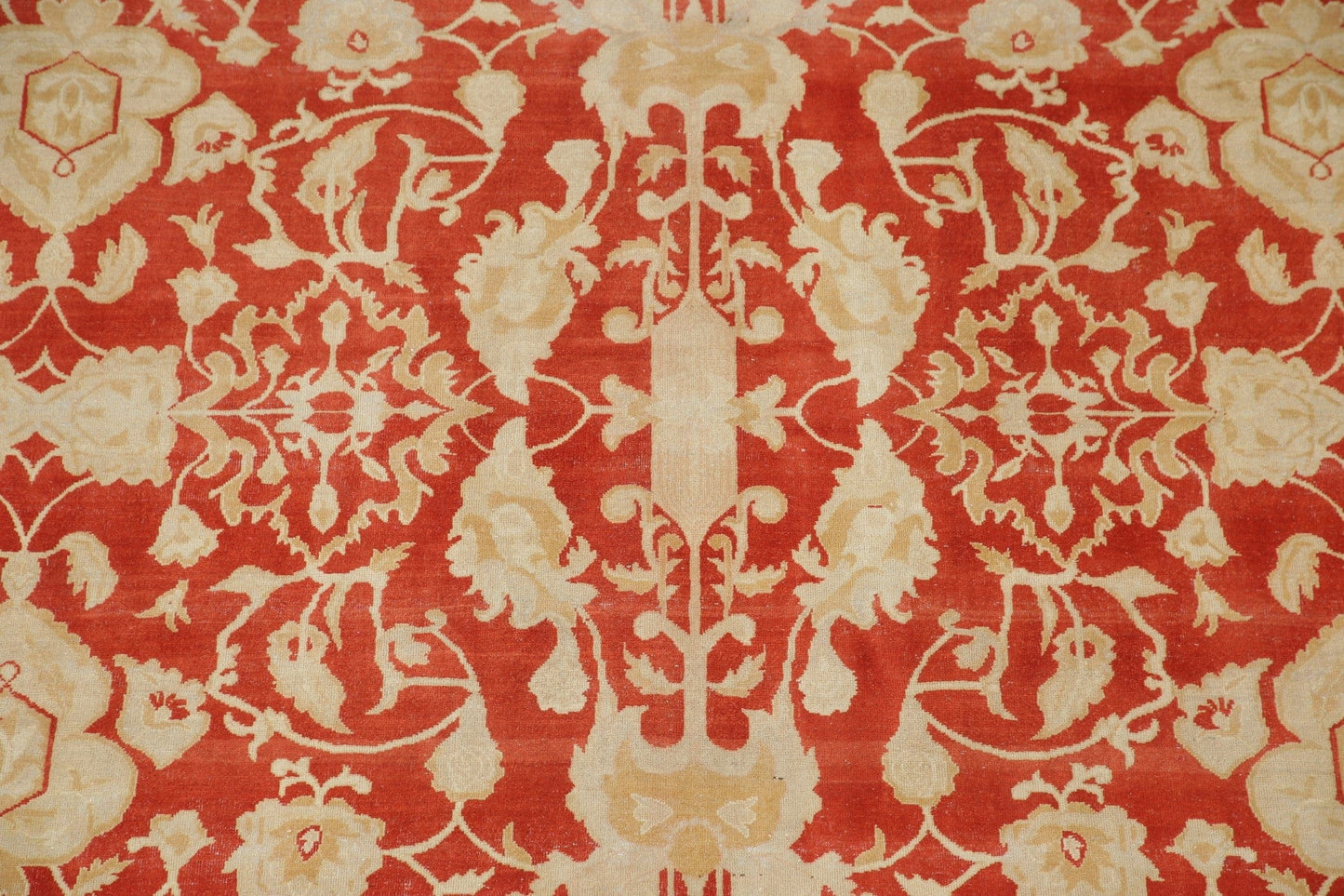 Rust Floral Oushak Turkish Area Rug 9x13