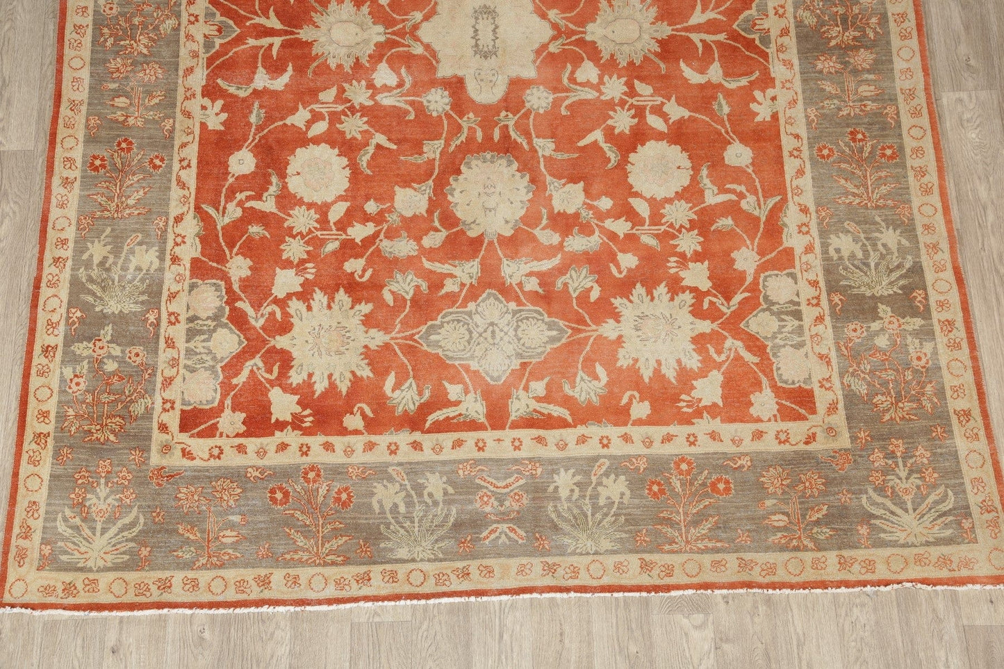 Rust Floral Oushak Egyptian Area Rug 8x11