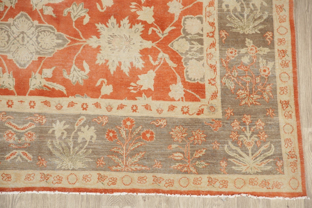 Rust Floral Oushak Egyptian Area Rug 8x11