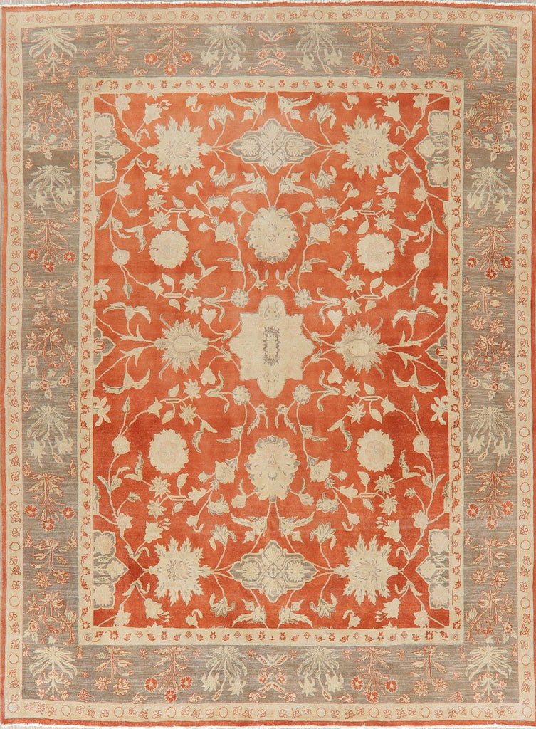 Rust Floral Oushak Egyptian Area Rug 8x11