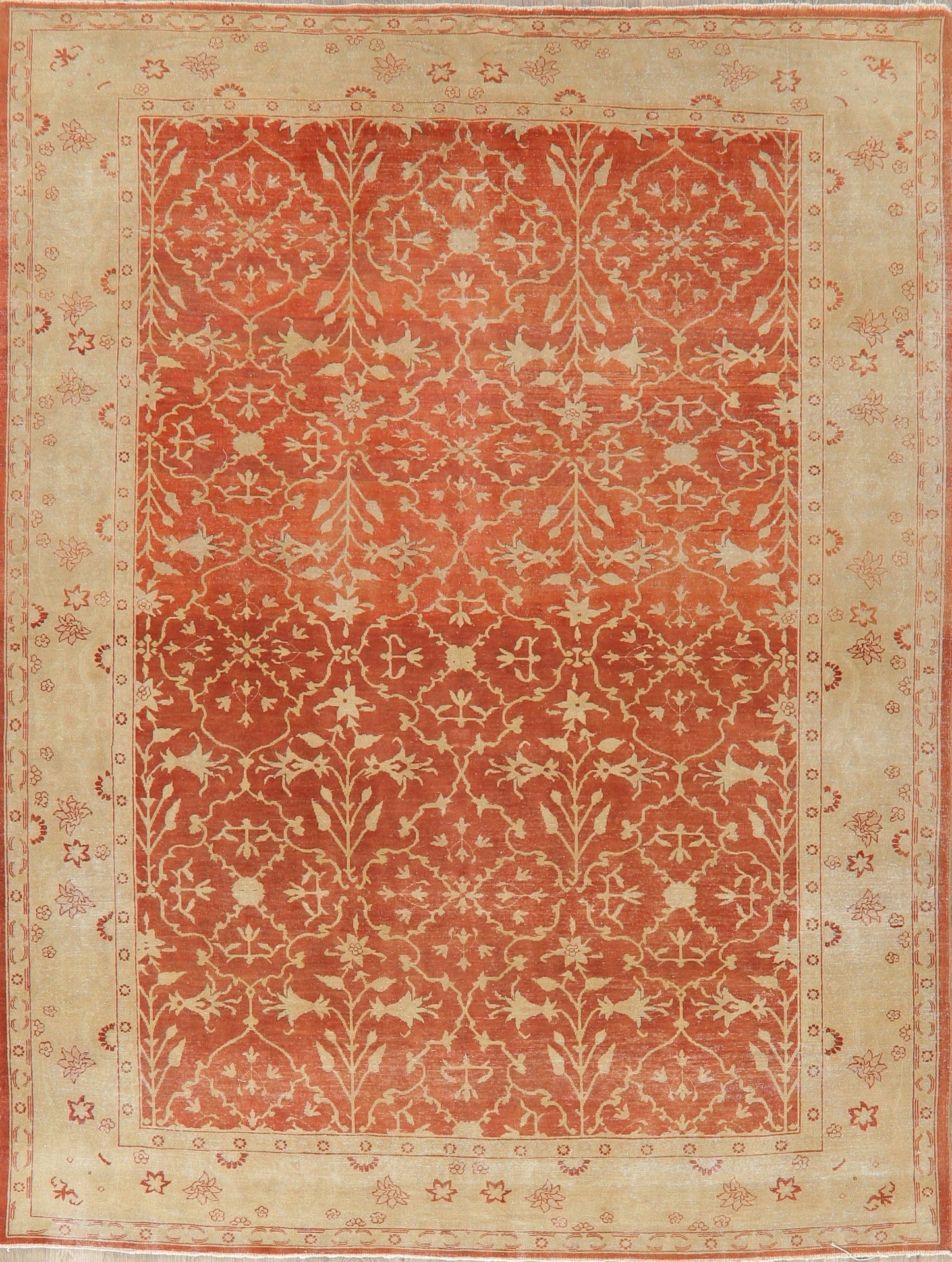 Vegetable Dye Oriental Oushak Rust Egyptian Area Rug 8x10