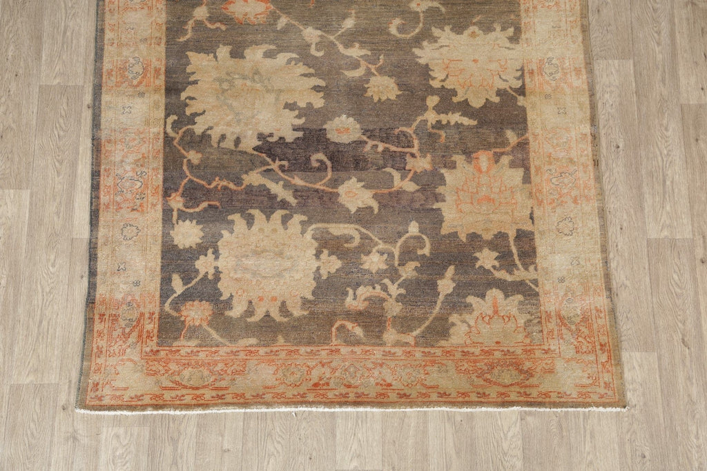 Vegetable Dye Antique Floral Oushak Turkish Area Rug 6x9