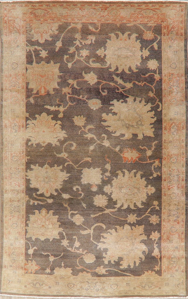 Vegetable Dye Antique Floral Oushak Turkish Area Rug 6x9