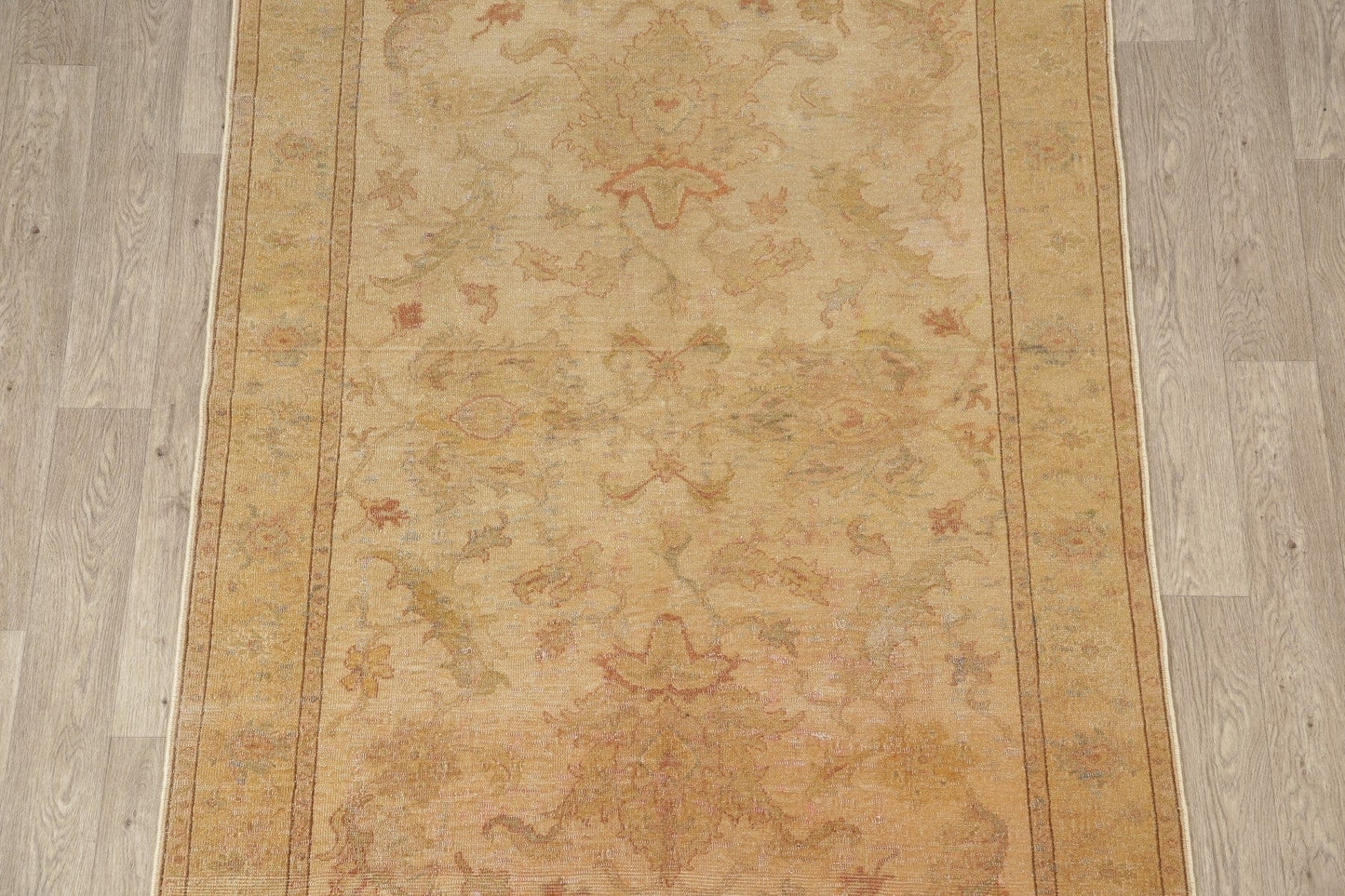 Vegetable Dye Antique Floral Oushak Turkish Area Rug 5x7