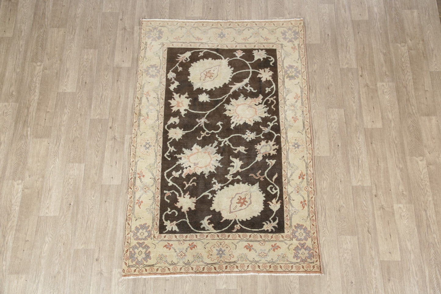 Vegetable Dye Floral Oushak Egyptian Area Rug 5x11